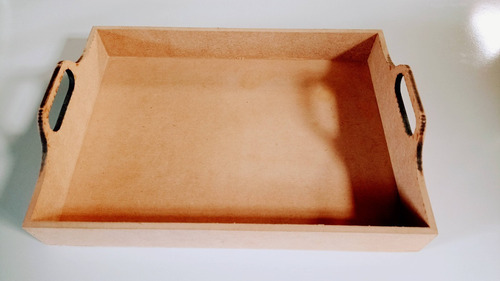 Imagem 6 de 6 de Bandeja Retangular Lisa Media Mdf - 35x25,5x8,5