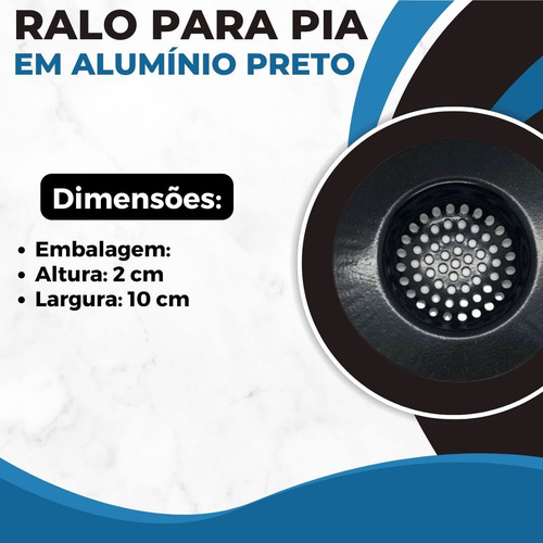 Ralo Para Pia Grande Com Borda Larga 12cm Alumínio