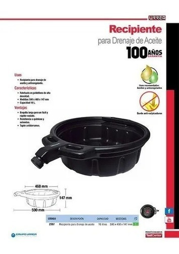 Recipiente Para Drenado De Aceite 16lt Urrea 2397