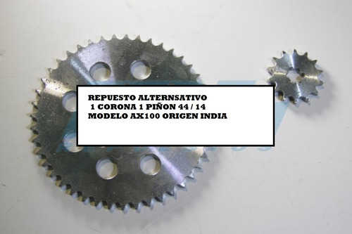 Repuesto Alternat Piñon Corona 44/14 India Moto Suzuki Ax100