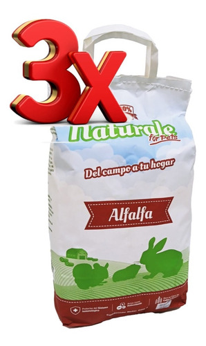 Heno De Alfalfa Para Conejos Y Otros, 3 X 600gr Nfp