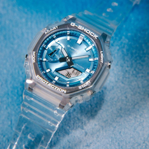 Relol Casio G-shock Modelo: Ga-2100bm-7a2cr Correa Transparente