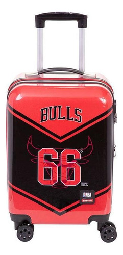 Mala De Bordo Sestini 10kg Abs Rodas 360º Nba Chicago Bulls Cor Vermelho