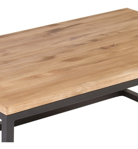 Imagen 5 de 6 de Mesa Auxiliar Metálica Con Madera, Estilo Industrial