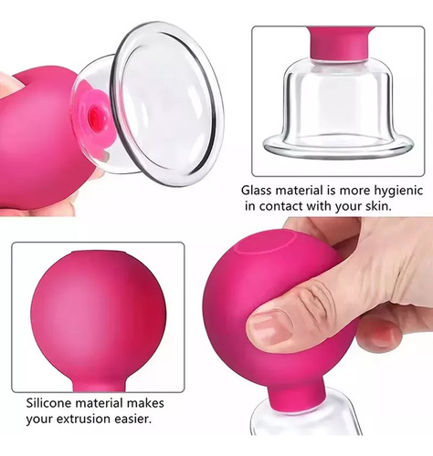 Copas De Masaje Faciales Rosas, De Silicona, Cómodas, Cómoda