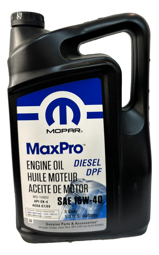 Aceite Mopar Maxpro 15w40 Diesel Dpf 5 L Jeep L61463