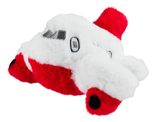 Avião Branco Vermelho 28cm - Pelúcia