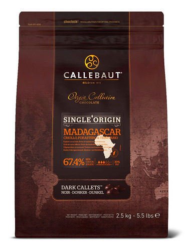 Chocolate Madagascar 67,4% Callebaut Bolsa 2.5kg