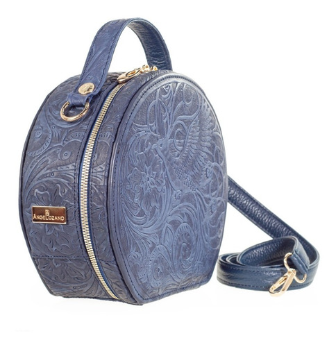 Imagen 2 de 7 de Bolsa D Piel Con Grabado Tipo Cincelado Crossbody Bolsa Dama