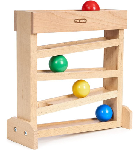 Moriteck Montessori Ball Drop Toy, Wooden Ball Tracker, Earl