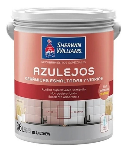 Pintura Azulejos Novacor 3,6lts Sherwin Williams Serrentino