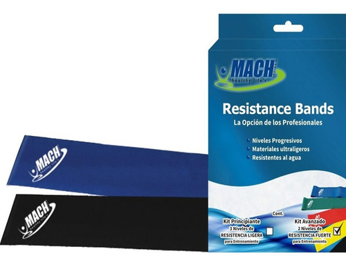 Kit De 5 Bandas De Resistencia/elasticas Theraband Mach