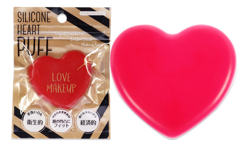 Esponja De Maquillaje Sun Smile Heart Puff Mat, Silicona Roj