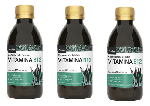 Vitamina B12 Bebible X3 Veganos Vegetarianos Natier 250ml
