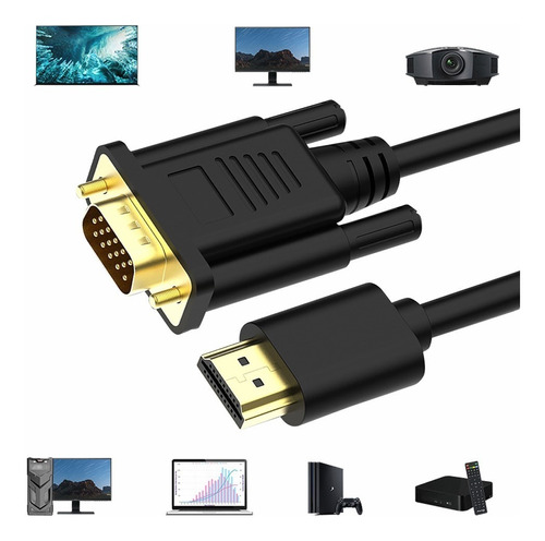 Cable Convertidor 1080p Compatible Hdmi Macho A Vga Ma