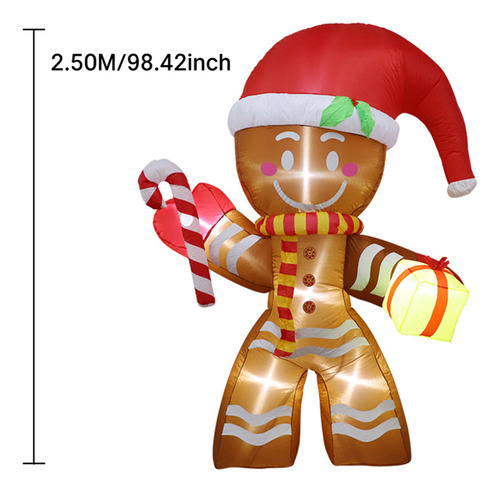 Hombre Jengibre Gigante De Decoración Navideña De 2,5 M Color Gingerbread Man