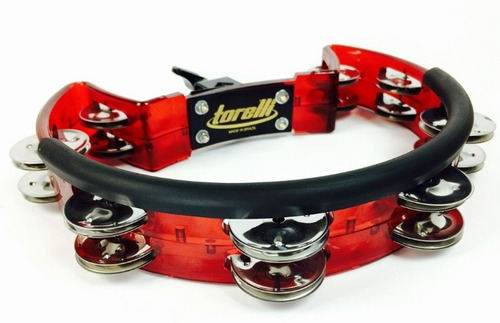 Pandeiro Meia Lua Red Com Clamp Para Chimbal - Torelli Tp323