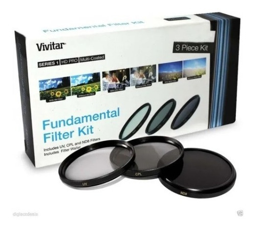 Kit 3 Filtros 58mm Uv + Polarizador + Fld Estuche Multicapa