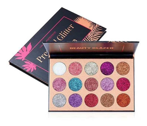 Paleta De Sombra Com Glitter - Beauty Glazed - 15 Cores