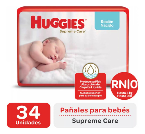 Huggies Supreme Care R.n. X 34 Pañales