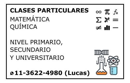 Imagen 1 de 1 de Clases Matematica Quimica Primario Secundario Universitario