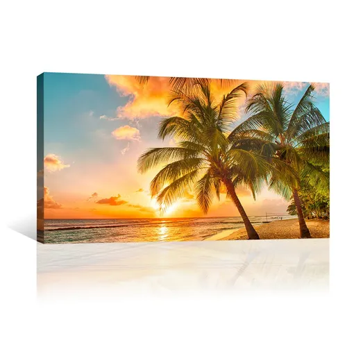 comprar Cuadro Decorativo Naturaleza Canvas Lienzo Playa Mar Palmera