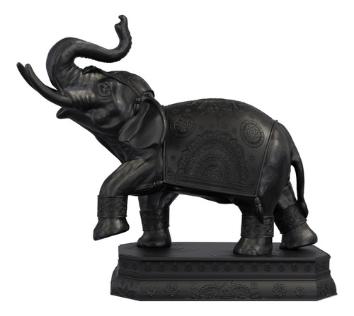 Estátua De Elefante Fonte Proteção Sabedoria Sorte Riqueza Cor Cor Preto