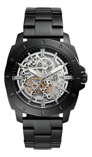 Reloj Movimiento Automatico Mecanico Fossil Acero Negro