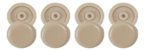5 Topes Clip Remache Botón Cinturon De Seguridad Beige