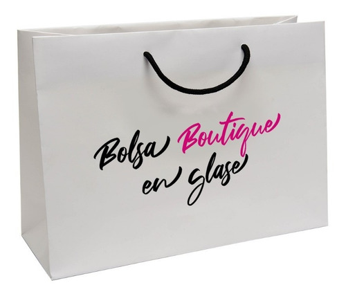 Imagen 5 de 8 de Bolsa Boutique En Glase Con Cordon O Tipo Delivery En Bond