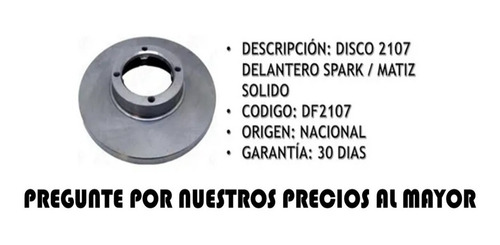 Disco Para Frenos Chevrolet Spark Solido