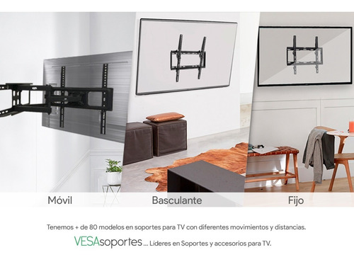 Imagen 7 de 9 de Soporte Led Tv Smart Vesasoportes Móvil 32 42 40 43 50 55 65