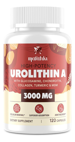 Suplemento Marafiki Urolitina A 2000 Mg Com Glucosamina 120