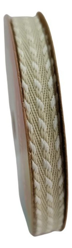 Fita Decorada Com Corda Sinimbu 1975 10mm Poliéster 10 Mts Cor Cru