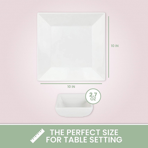 Vajilla Set Blanco Melamina 4 Pzs Chefq