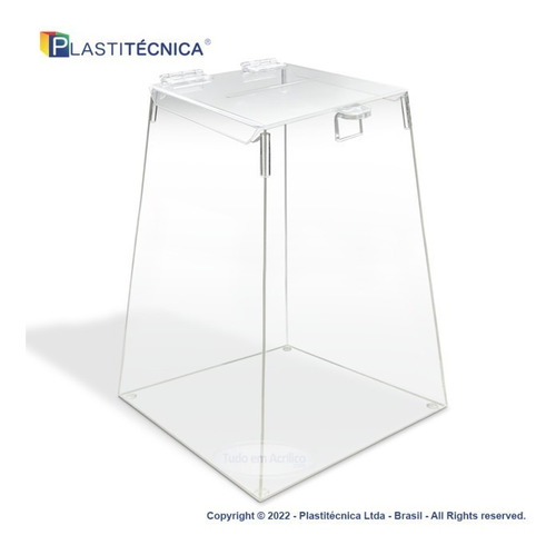 Urna Sorteio De Acrilico - 20cm - Transparente 2mm De Espes.