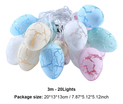Cadena De Luces Led De Pascua Con Huevos Rotos De 10 Pies
