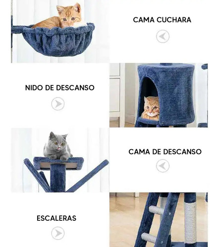 Gimnasio Para Gatos Torre De 5 Niveles Con Rascador Dimm