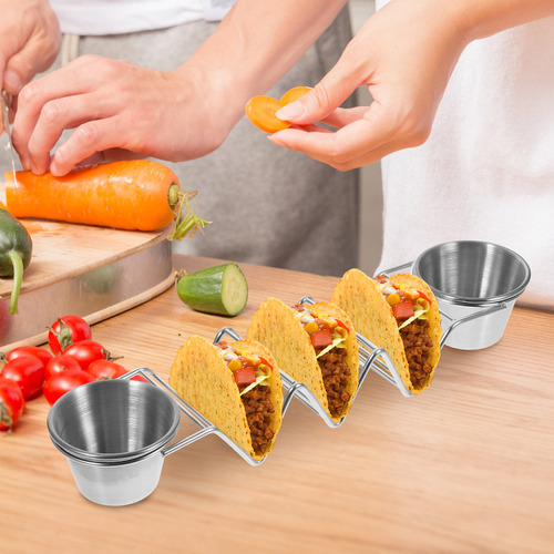 1 Juego De Rollo De Estante Para Tacos Mexicano De Acero Ino