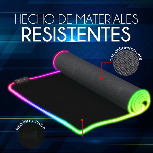 Mouse Pad Led Rgb 8 Modos De Iluminacion Antiderrapante Flexible 78cm * 30cm Mousepad