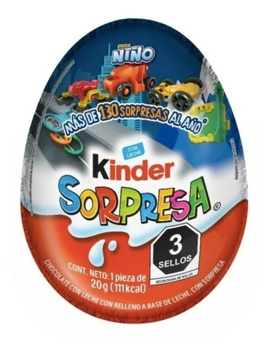 Huevo De Chocolate Kinder Sorpresa Para Niño 20g 5pzas