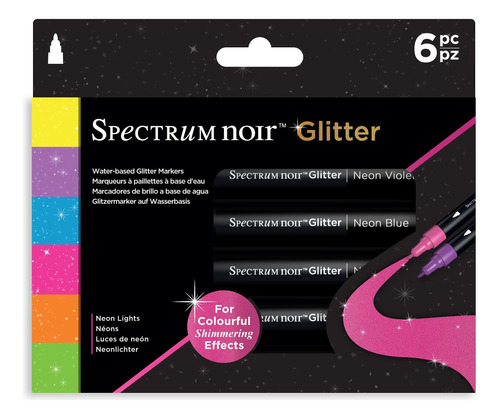 Spectrum Noir Sn-luces Marcadoras Con Purpurina, Juego 6 6,