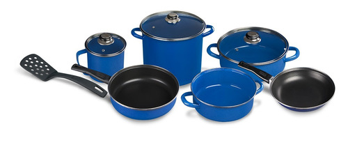 Batería De Cocina Cinsa 10 Piezas Andalucía Color Azul