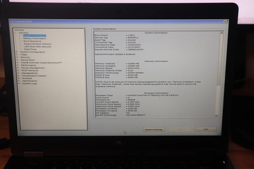 Dell Latitude 5480 Laptop Intel Core I7 7820hq 16gb Ram 256g (Usado)