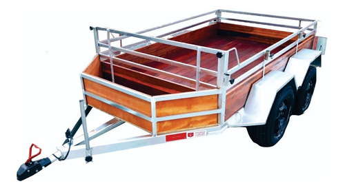 Carretinha Reboque Carga Mede 1,40 X 2,20m Trucada Com Cesta