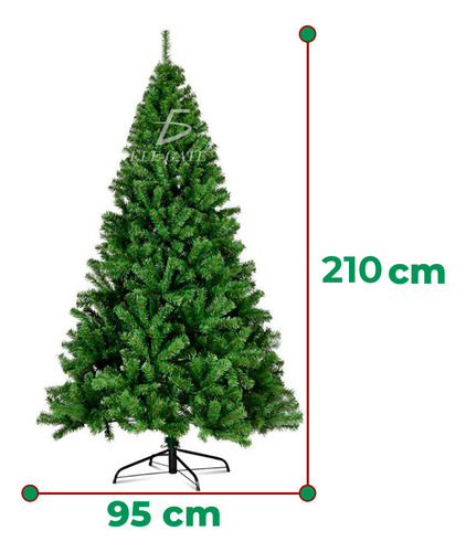 Árbol De Navidad Artificial 2.10 M Base De Metal Frondoso