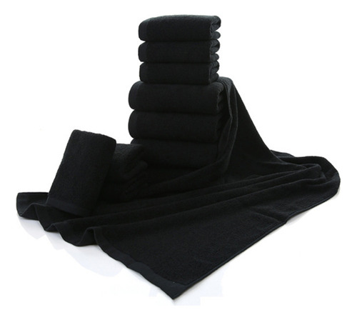 Toalla Facial De Algodón De Color Negro, Toalla De Baño De S