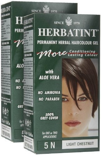 Herbatint Permanent Herbal Hair Color Gel, Light Chestnut, 5