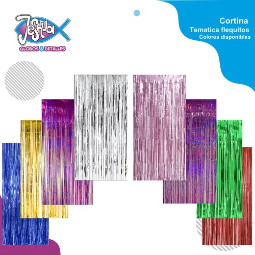 Cortina Para Fiesta Flequitos Oro Rosa