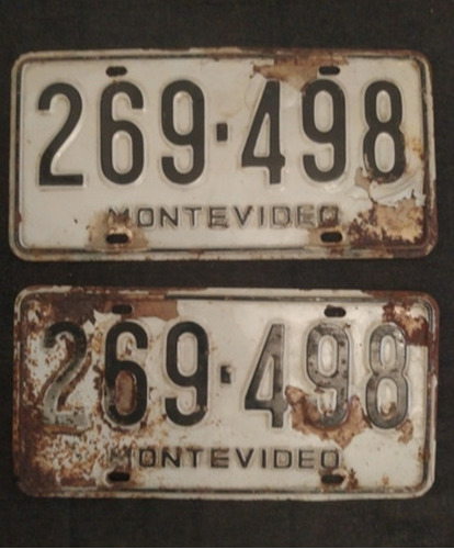 Antiguas Chapas De Automóvil De Montevideo Uruguay